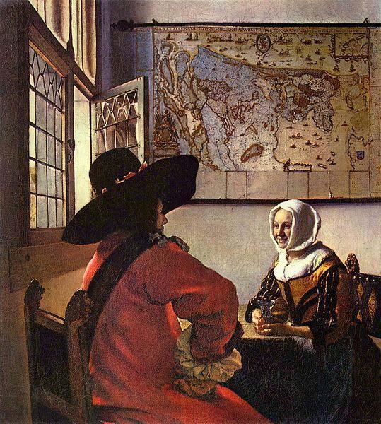 Johannes Vermeer Officer and a Laughing Girl, Germany oil painting art